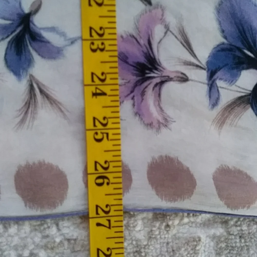 Vintage Floral Dotted Vibrant Scarf Beige Mauve Purple